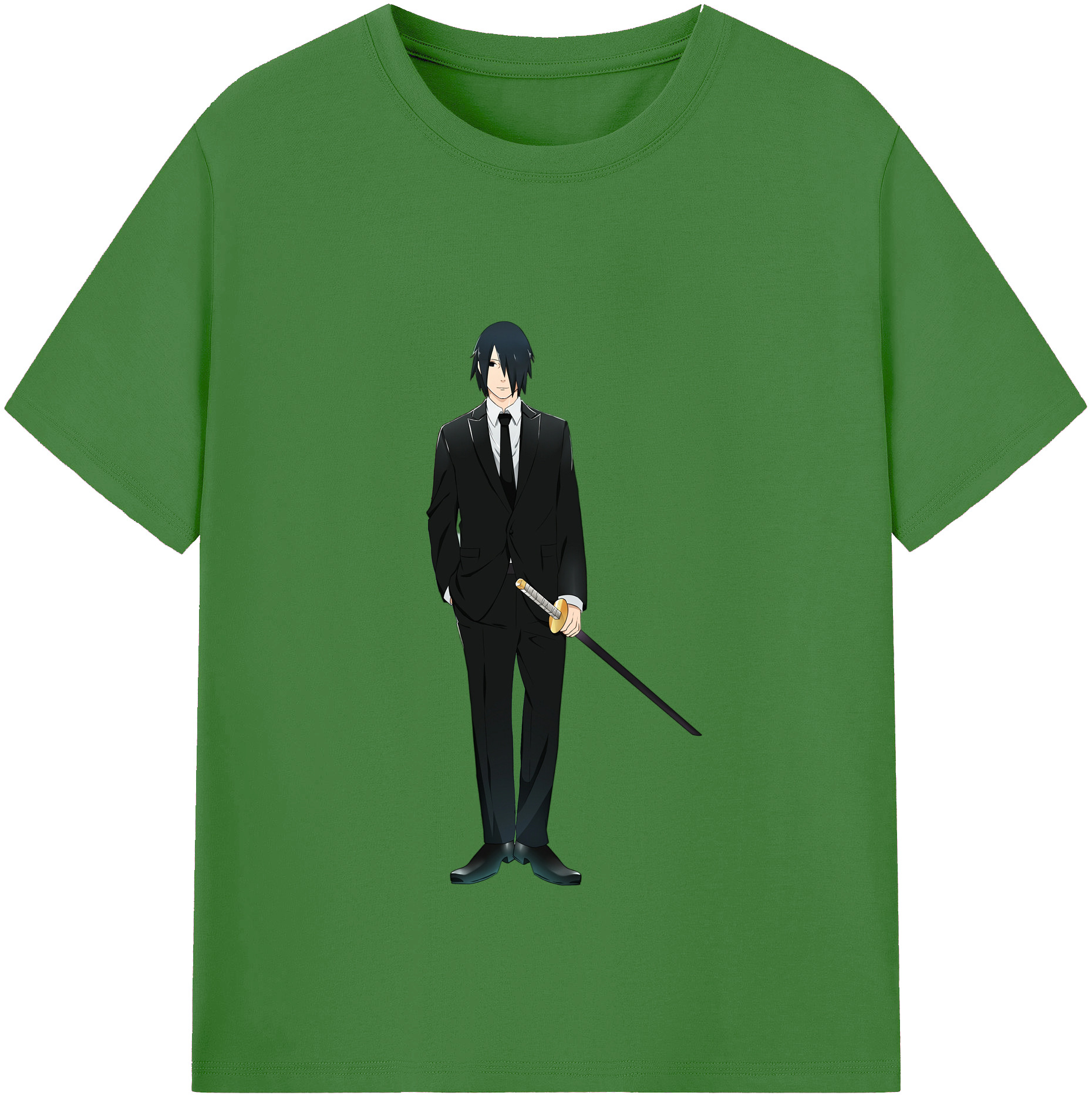 （画像用） NARUTO -ナルト- うちは サスケ Uchiha Sasuke レディースカジュアルプリントTシャツ（綿100％）
